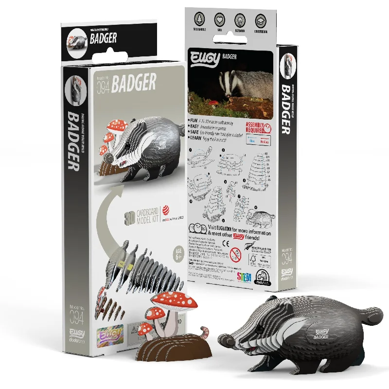 Educational puzzles for preschoolers to enhance cognitive skills​ EUGY Badger 3D Puzzle