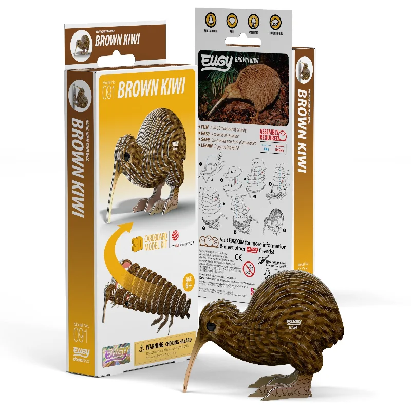 Animal - kingdom puzzles with various species​ EUGY Brown Kiwi 3D Puzzle