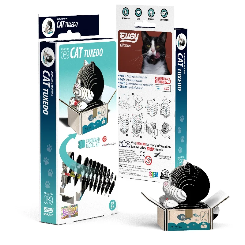 Magnetic puzzles for fridge or metal - surface fun​ EUGY Cat - Tuxedo 3D Puzzle