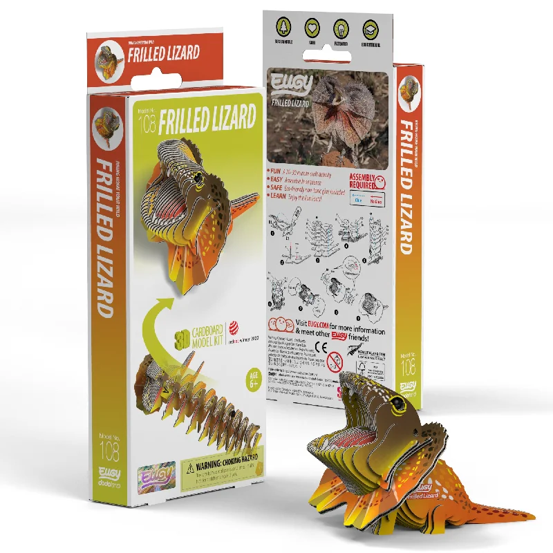 Puzzle - shaped magnets for fridge decoration EUGY Frilled Lizard 3D Puzzle