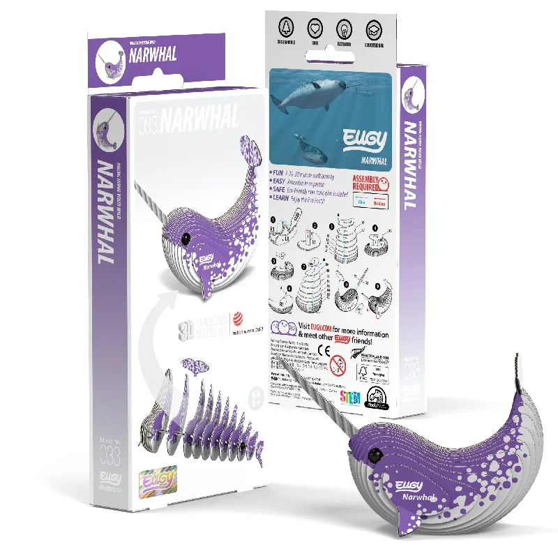 Animal - kingdom puzzles with various species​ EUGY Narwhal 3D Puzzle