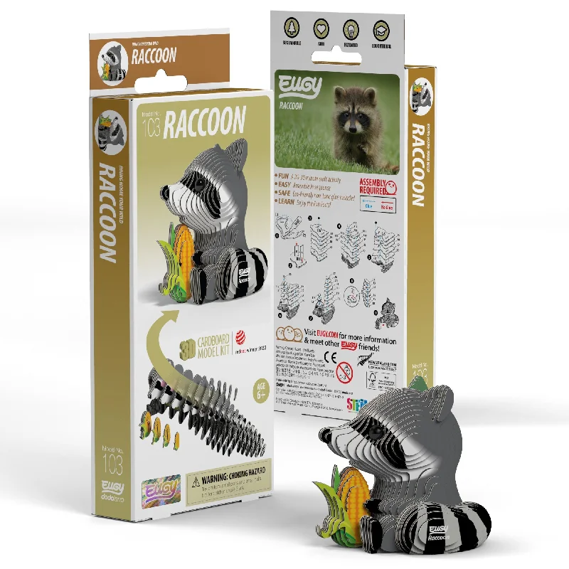 Puzzle - inspired ceramic mugs for coffee lovers​ EUGY Raccoon 3D Puzzle