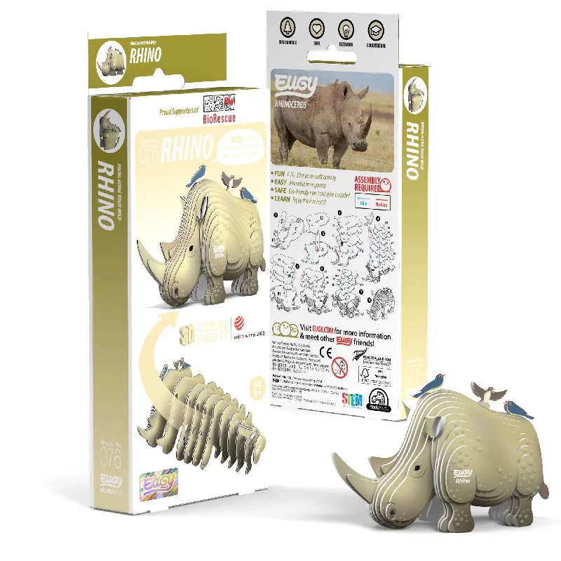 Autism - appropriate puzzles for sensory development​ EUGY Rhino 3D Puzzle