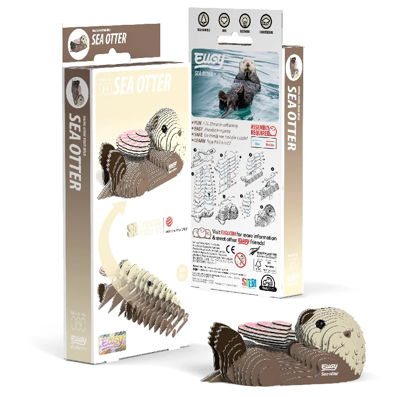 Magnetic puzzles for fridge or metal - surface fun​ EUGY Sea Otter 3D Puzzle