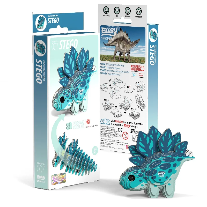 Jigsaw puzzles with glow - in - the - dark pieces​ EUGY Stegosaurus 3D Puzzle
