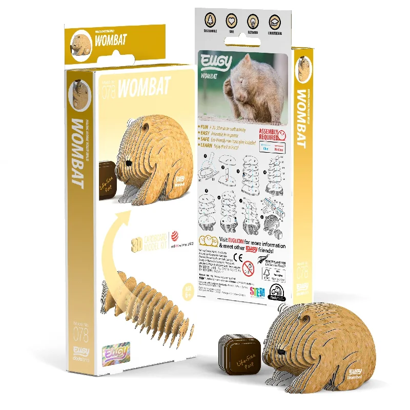 Puzzle - themed wall decals for quick home decor changes​ EUGY Wombat 3D Puzzle