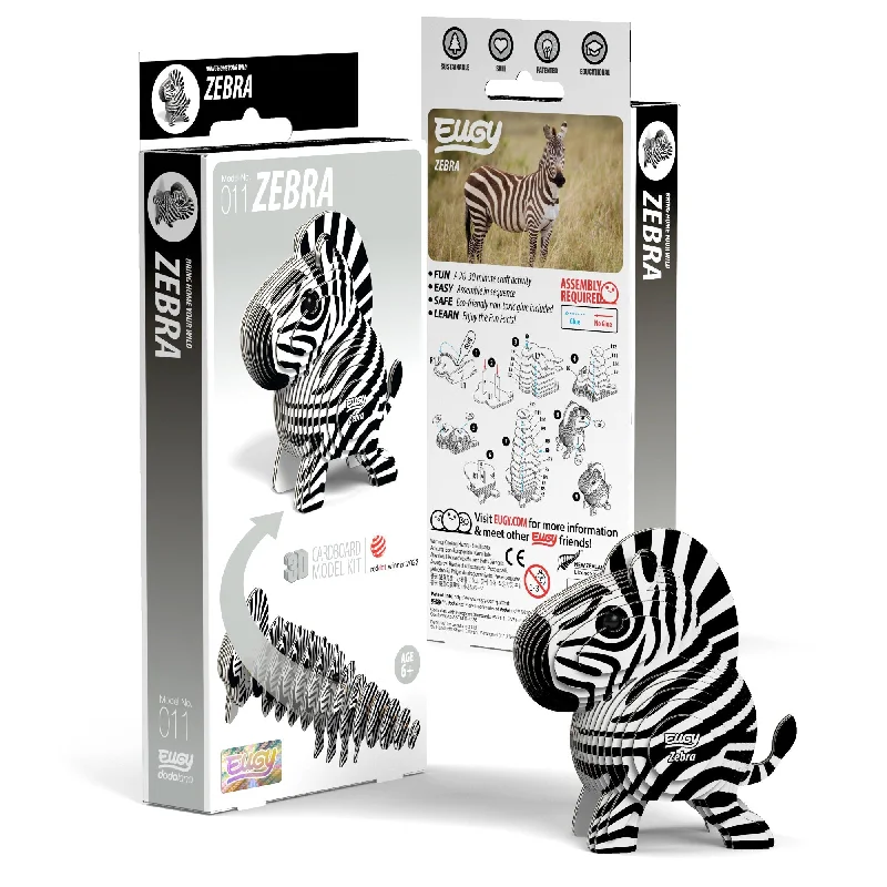 Puzzle books with multiple puzzle types​ EUGY Zebra 3D Puzzle