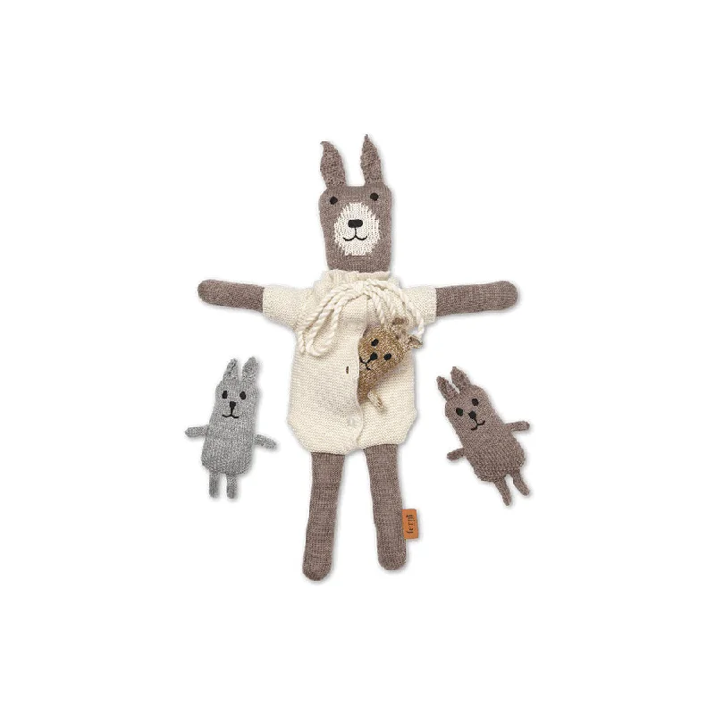 Plush toys for nature lovers in tree or leaf designs​ ferm LIVING Lee Merino Rabbit Family