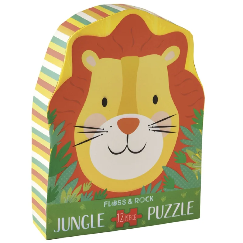 Puzzle books with multiple puzzle types Floss & Rock Puslespil m. formet motiv & æske 12 brikker Lion Puzzle books with multiple puzzle types Floss & Rock Puslespil m. formet motiv & æske 12 brikker Lion