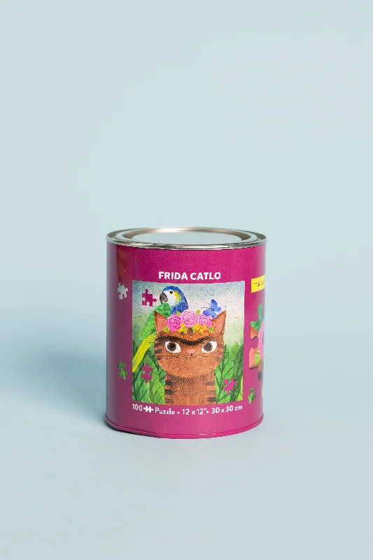 Jigsaw puzzles with glow - in - the - dark pieces​ Frida Catlo Artsy Cats 100 pc