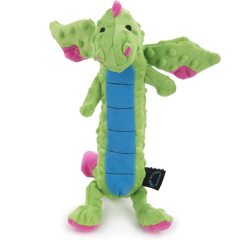 Plush toys for delivery drivers with truck - or package - shaped accents GoDog Large Puff Skinny Dragon Green & Blue Plush toys for delivery drivers with truck - or package - shaped accents GoDog Large Puff Skinny Dragon Green & Blue