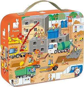 Puzzle - based musical instruments with puzzle - related features​ Janod Construction Site 36pc Suitcase Puzzle