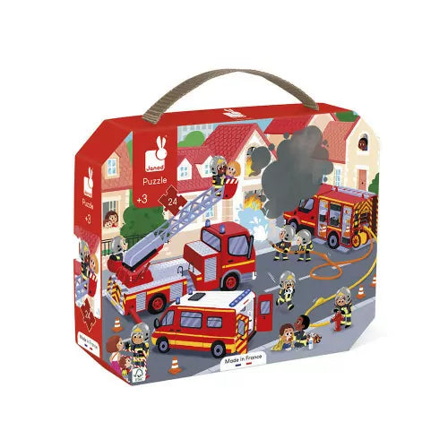 Puzzle - based memory games for cognitive improvement​ Janod Fireman 24Pc Suitcase Puzzle