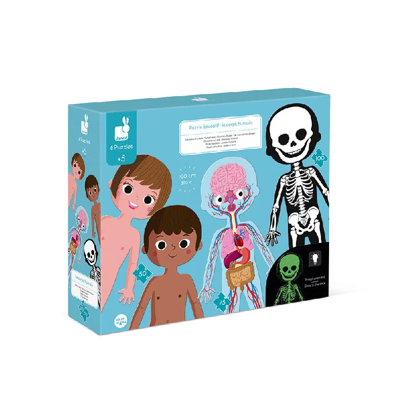 Puzzle - shaped storage boxes for keeping items organized​ Janod Human Body Educational Puzzle