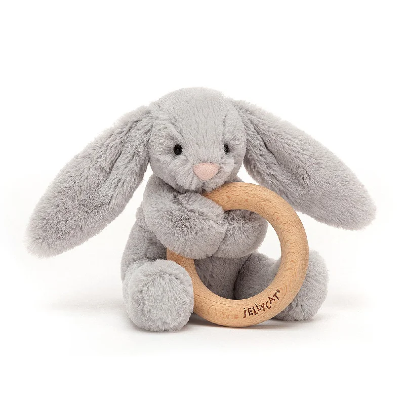 Custom - made plush toys with personalized embroidery Jellycat Bashful Silver Bunny Wooden Ring Toy Custom - made plush toys with personalized embroidery Jellycat Bashful Silver Bunny Wooden Ring Toy