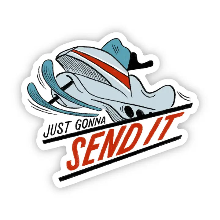 Plush toys for snowboarders with snowboard - shaped accessories "Just Gonna Send It" Snowmobile Sticker Plush toys for snowboarders with snowboard - shaped accessories "Just Gonna Send It" Snowmobile Sticker