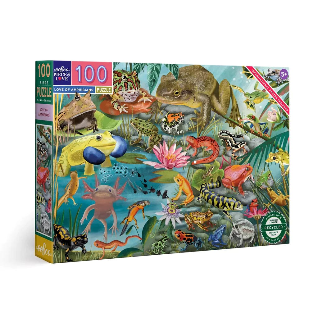 Puzzle - themed tote bags for carrying essentials​ Love of Amphibians 100 Piece Puzzle