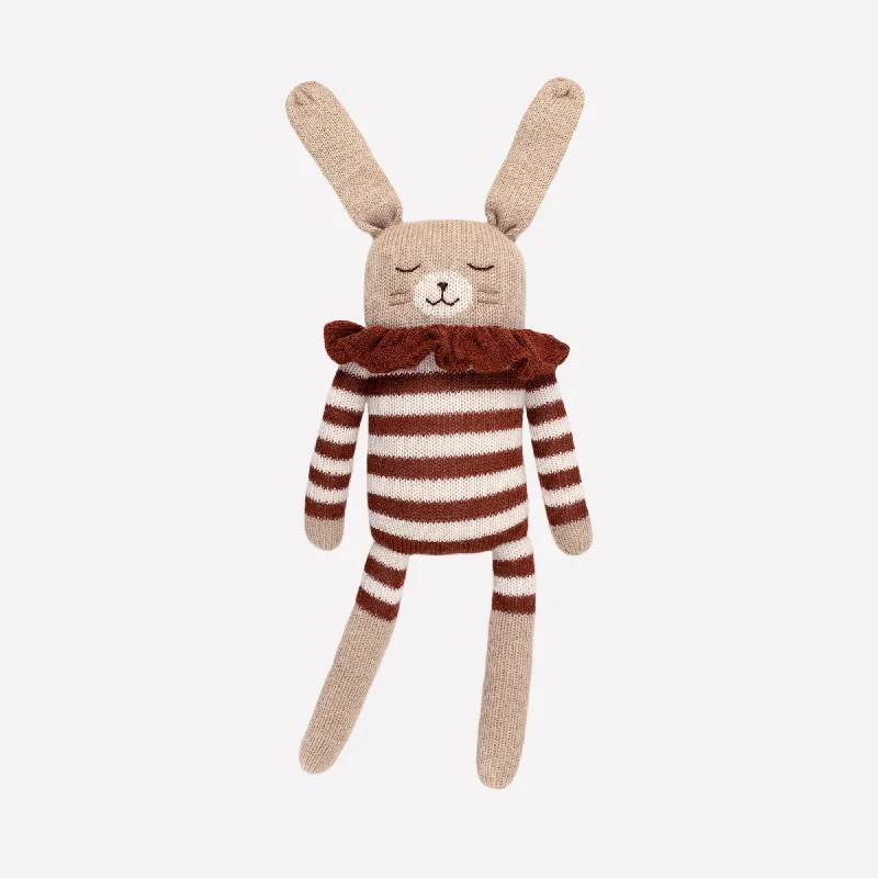 Plush toys for doctors with doctor - coat - or stethoscope - shaped designs​ Main Sauvage Knit Toy - Big Bunny - Sienna Striped Romper