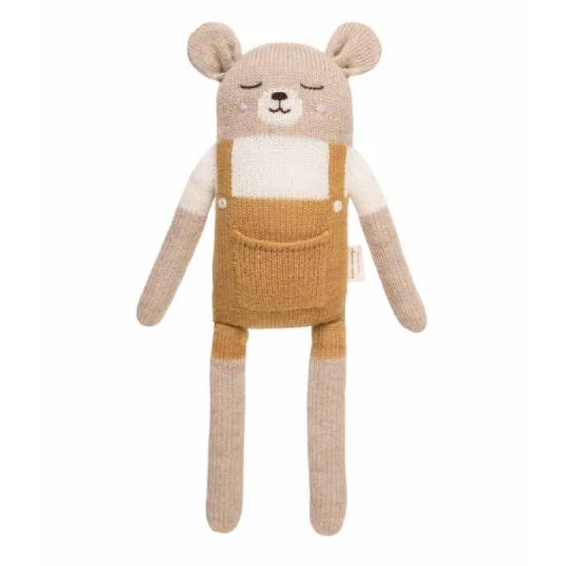 Plush toys for baristas with coffee - bean - shaped accents Main Sauvage Knit Toy - Big Teddy - Mustard Overalls Plush toys for baristas with coffee - bean - shaped accents Main Sauvage Knit Toy - Big Teddy - Mustard Overalls