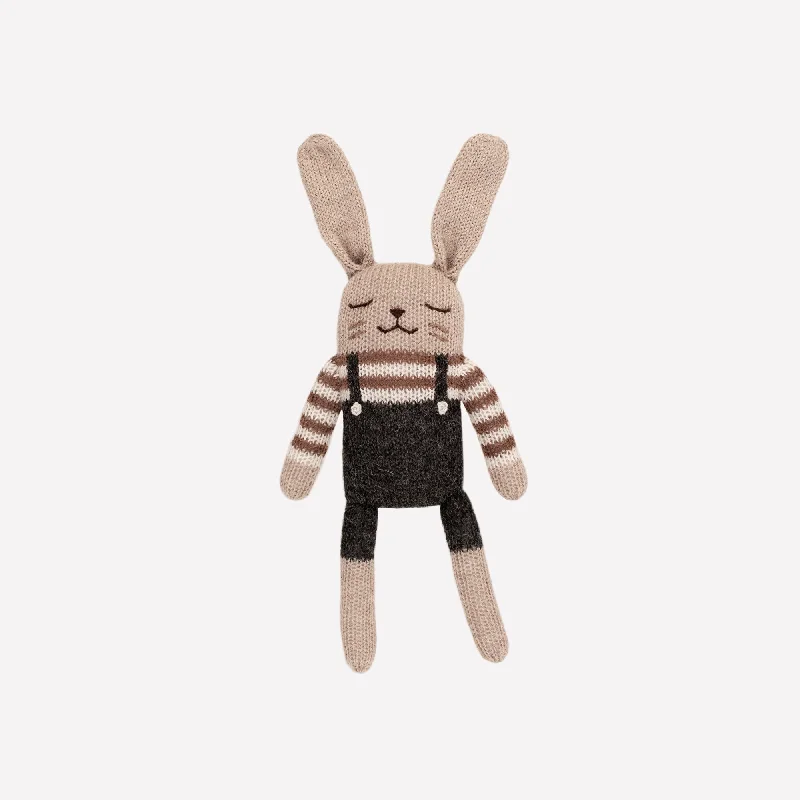 Christmas - themed plush toys for holiday gifts Main Sauvage Knit Toy - Bunny - Black Overalls Christmas - themed plush toys for holiday gifts Main Sauvage Knit Toy - Bunny - Black Overalls