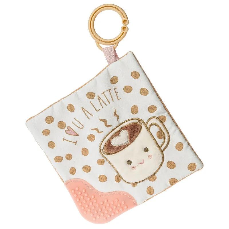 Plush toys for chefs with chef's hat and apron designs​ Mary Meyer Sweet Soothie Crinkle Teether Latte
