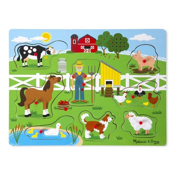 Puzzle - shaped wall clocks for timekeeping with style​ Melissa & Doug See And Hear Sound Puzzle Old Mac Donald's Farm