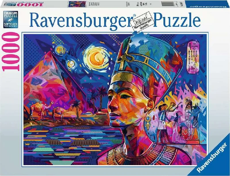 Puzzle - shaped shower curtains for bathroom decor​ Nefertiti on the Nile (1000 pc Puzzle)
