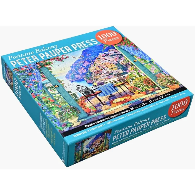 Puzzle - themed backpacks for carrying puzzle sets​ Positano balcony 1000pc puzzle