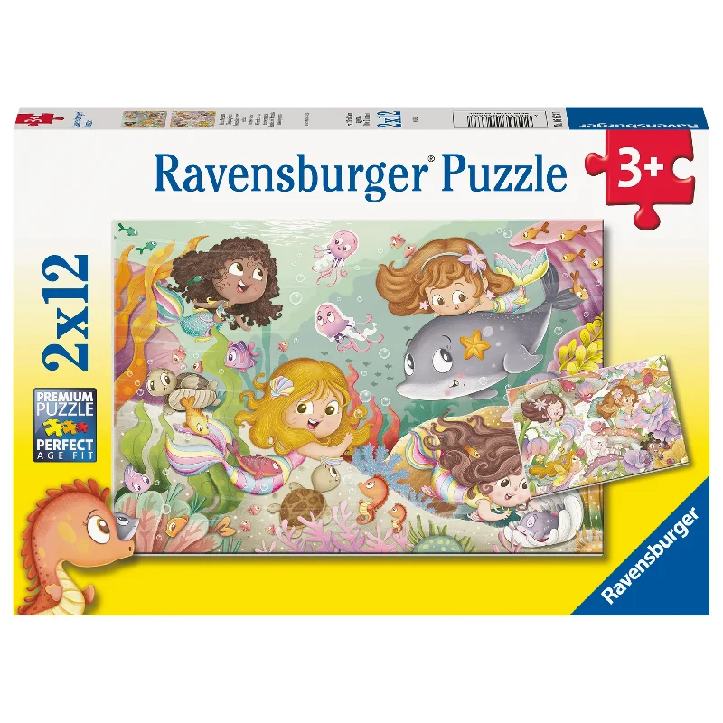 Valentine's Day heart - shaped puzzles Ravensburger Fairies And Mermaids 2X24 Piece Valentine's Day heart - shaped puzzles Ravensburger Fairies And Mermaids 2X24 Piece