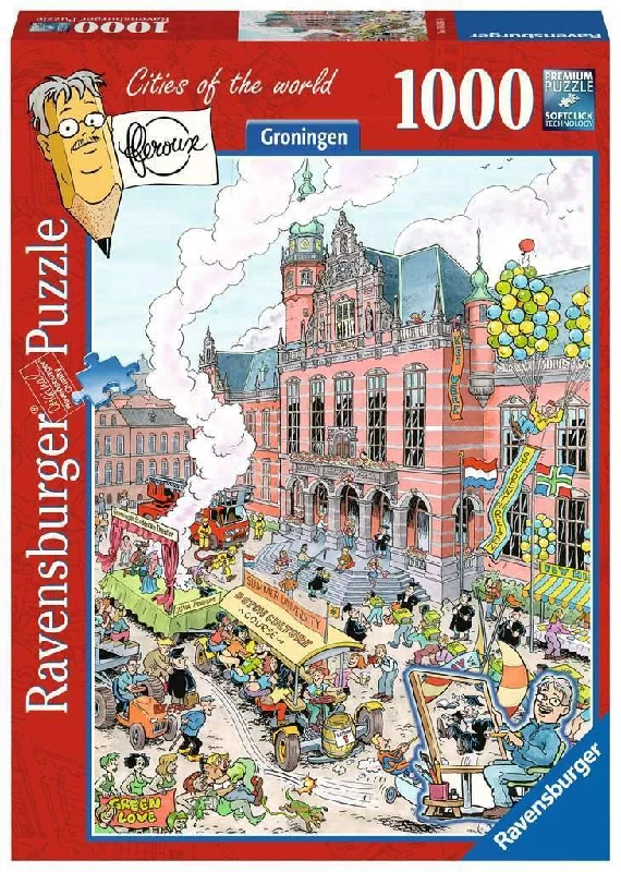 Puzzle - shaped magnets for fridge decoration RAVENSBURGER GRONINGEN NETHERLAND 1000PC
