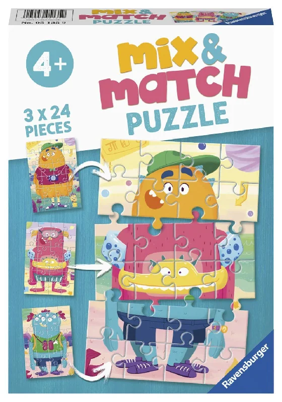 Puzzle - inspired garden ornaments for outdoor beauty​ RAVENSBURGER MIX-UP MONSTERS PUZZLE 3X24