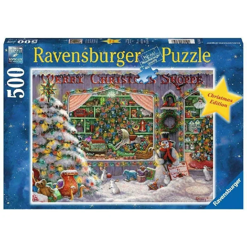 Anti - anxiety puzzles for adults seeking stress relief​ Ravensburger 500 Piece Puzzle The Christmas Shop