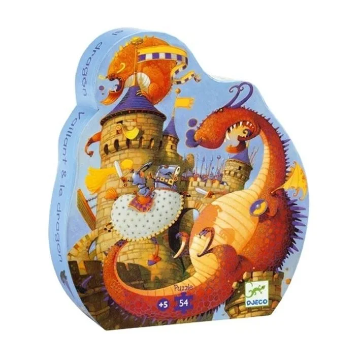 Puzzle - shaped bath bombs for a unique bathing experience​ DJECO Silhouette Puzzle - Valiant & the Dragon - 54 pcs
