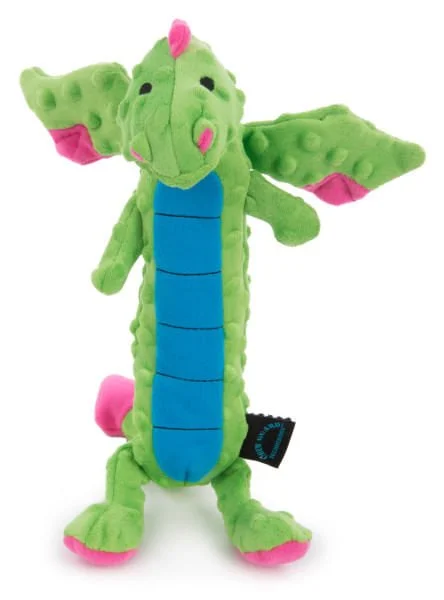 Plush toys for hunters with camouflage - patterned designs​ Skinny Green Dragon Dog Toy, Large