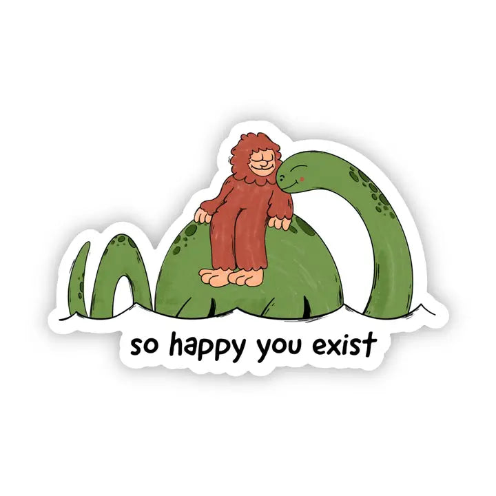 Plush toys for mountain climbers in mountain - shaped forms "So Happy You Exist" Cryptid Sticker Plush toys for mountain climbers in mountain - shaped forms "So Happy You Exist" Cryptid Sticker