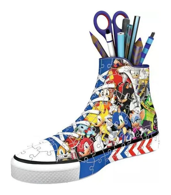 Puzzle - shaped shower curtains for bathroom decor​ Sonic - The Hedgehog 3D Puzzle Sneaker (108 pieces)