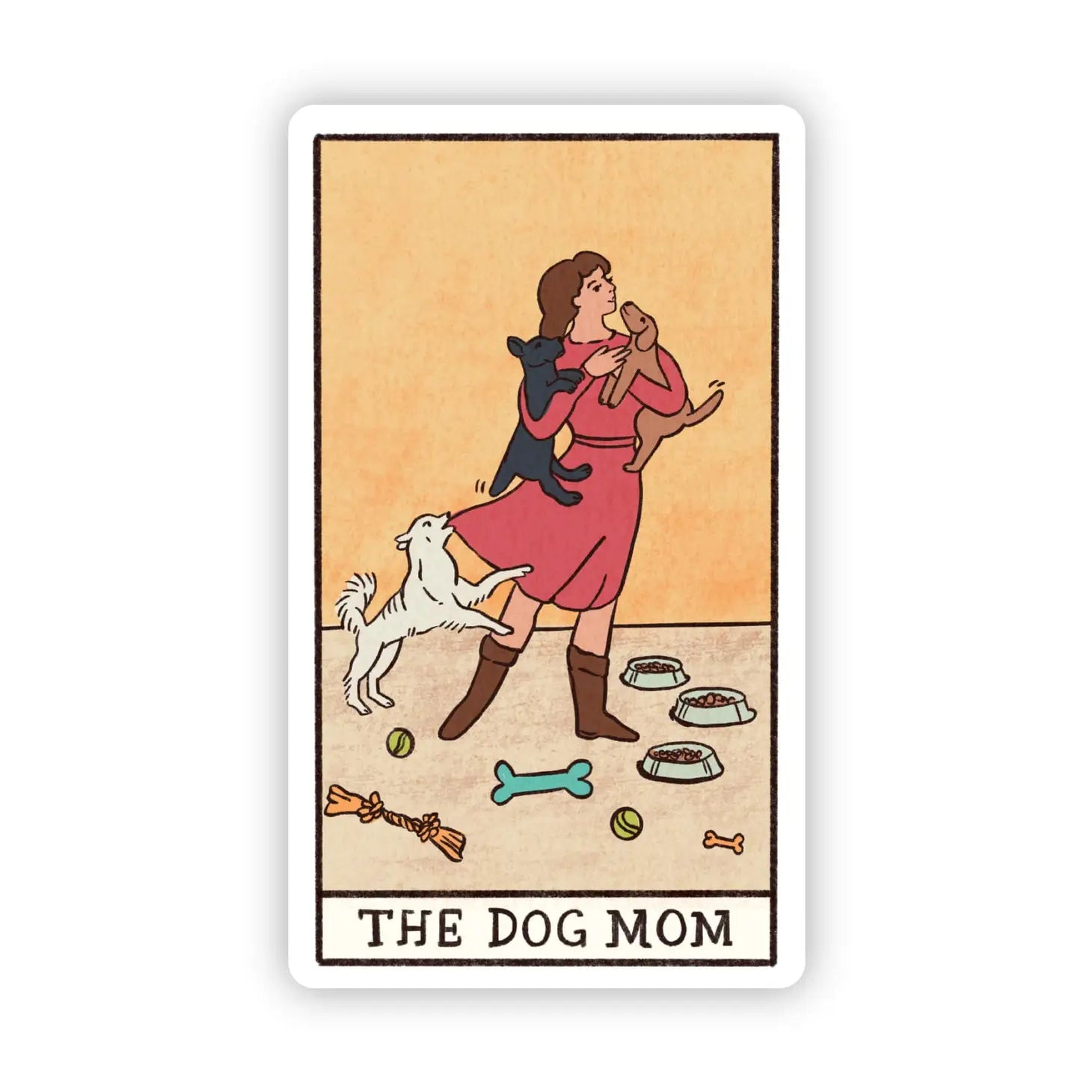 Plush toys for spa lovers with bath - related designs "The Dog Mom" Tarot Card Sticker Plush toys for spa lovers with bath - related designs "The Dog Mom" Tarot Card Sticker