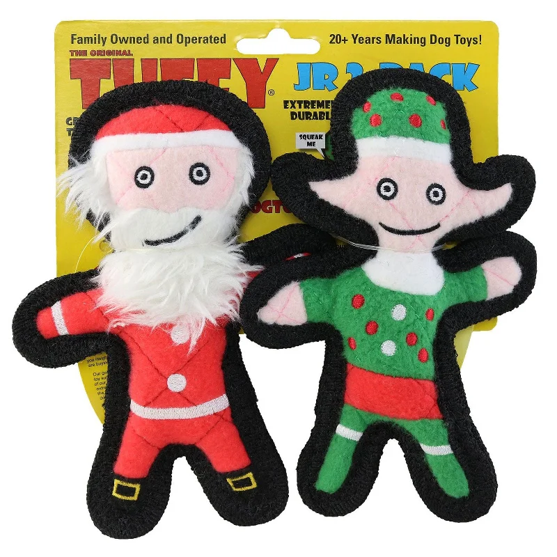 Plush toys for baristas with coffee - bean - shaped accents Tuffy Jr Santa & Elf 2 Pack Plush toys for baristas with coffee - bean - shaped accents Tuffy Jr Santa & Elf 2 Pack