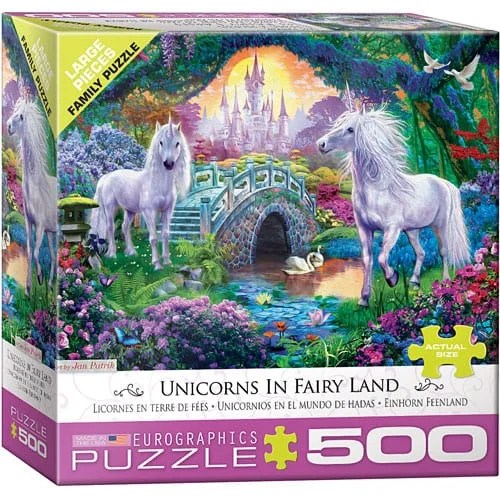 Puzzle - based math games for learning arithmetic​ Unicorns In Fairy Land By Jan Patrik 500-piece Puzzle