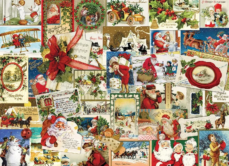 Puzzle - based escape - the - room party kits for home parties​ Vintage Christmas Cards 1000-piece Puzzle