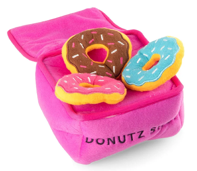 Plush toys for plumbers with wrench - or pipe - shaped features​ Zippy Burrow Donutz Box